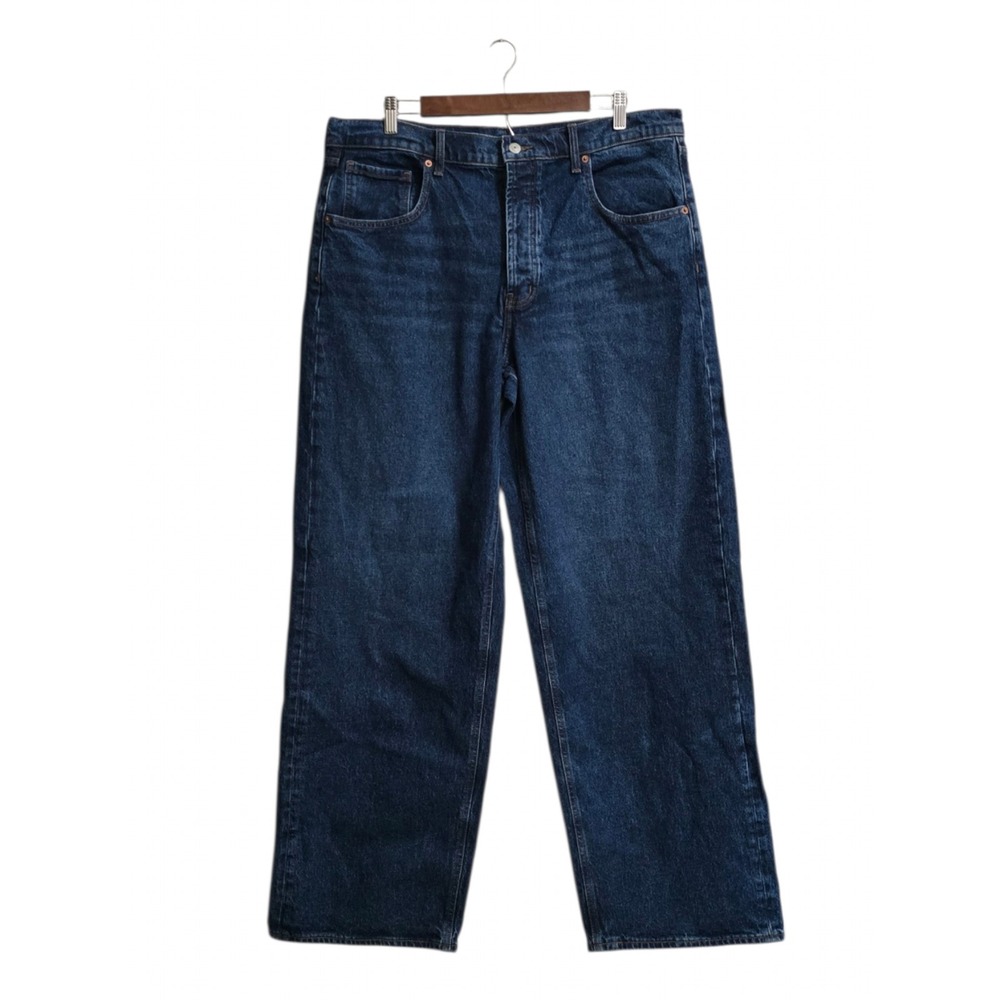 Old Navy Slouchy Wide Leg Mid-Rise Button Fly Jeans In Marin Wash Sz 12 Tall